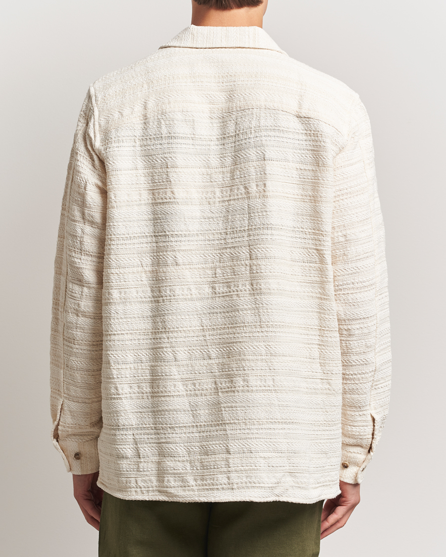 Herr | Skjortor | LES DEUX | Jonas Structure Stripe Overshirt Ivory