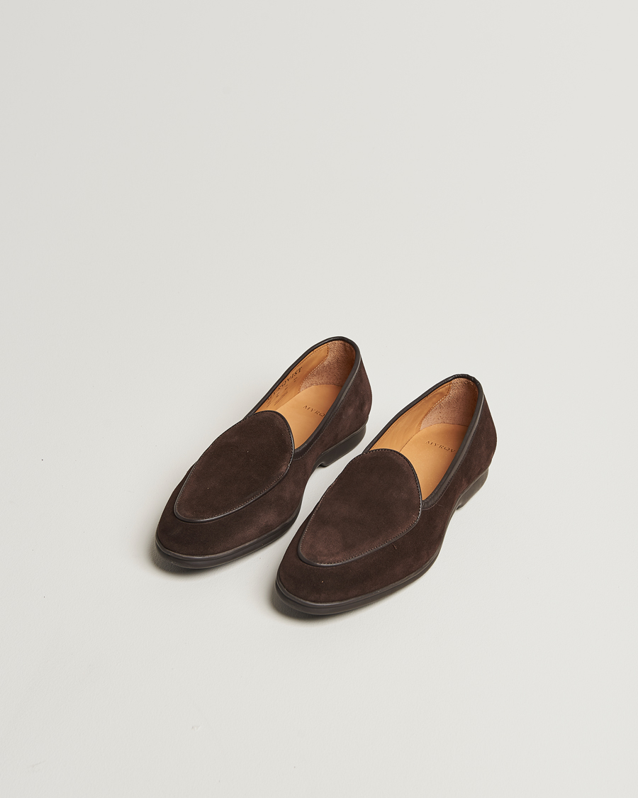 Herr | Loafers | Myrqvist | Ängby Walker Loafer Dark Brown Suede