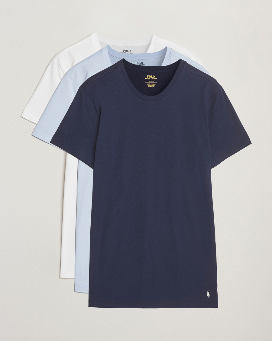 Herr | T-Shirts | Polo Ralph Lauren | 3-Pack Crew Neck T-shirt Navy/White/Blue