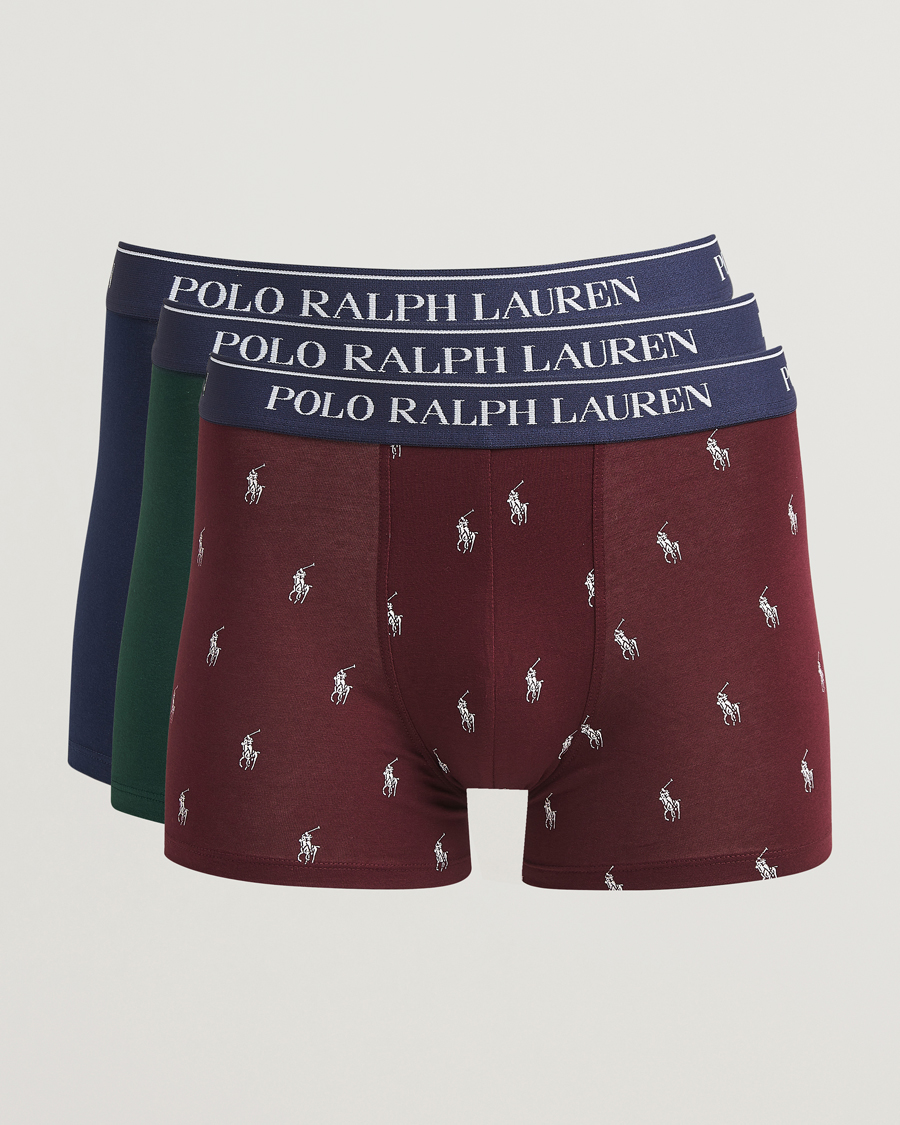 Herr | Underkläder | Polo Ralph Lauren | 3-Pack Trunk Navy/Green/Harvard Wine