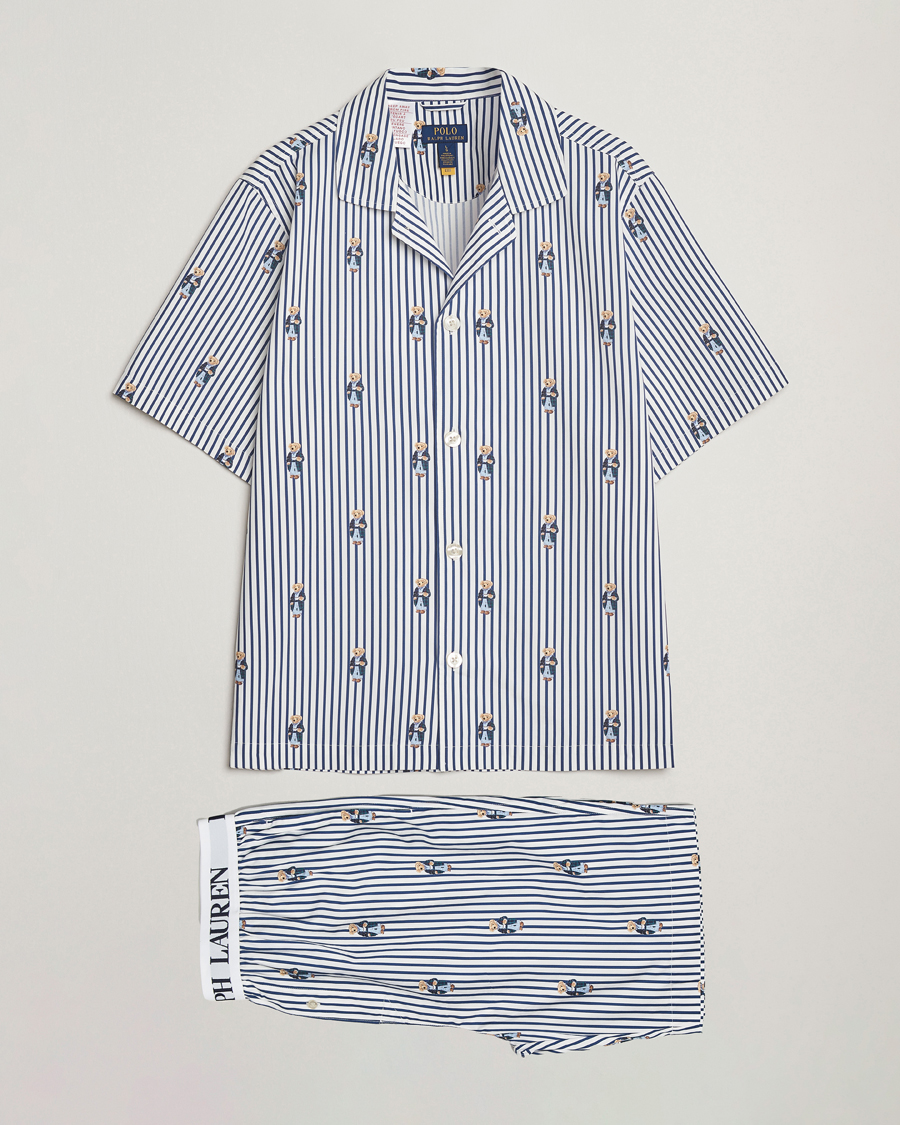 Herr | Pyjamas & Morgonrockar | Polo Ralph Lauren | Cotton Short Sleeve Pyjama Set Stripe/Bear
