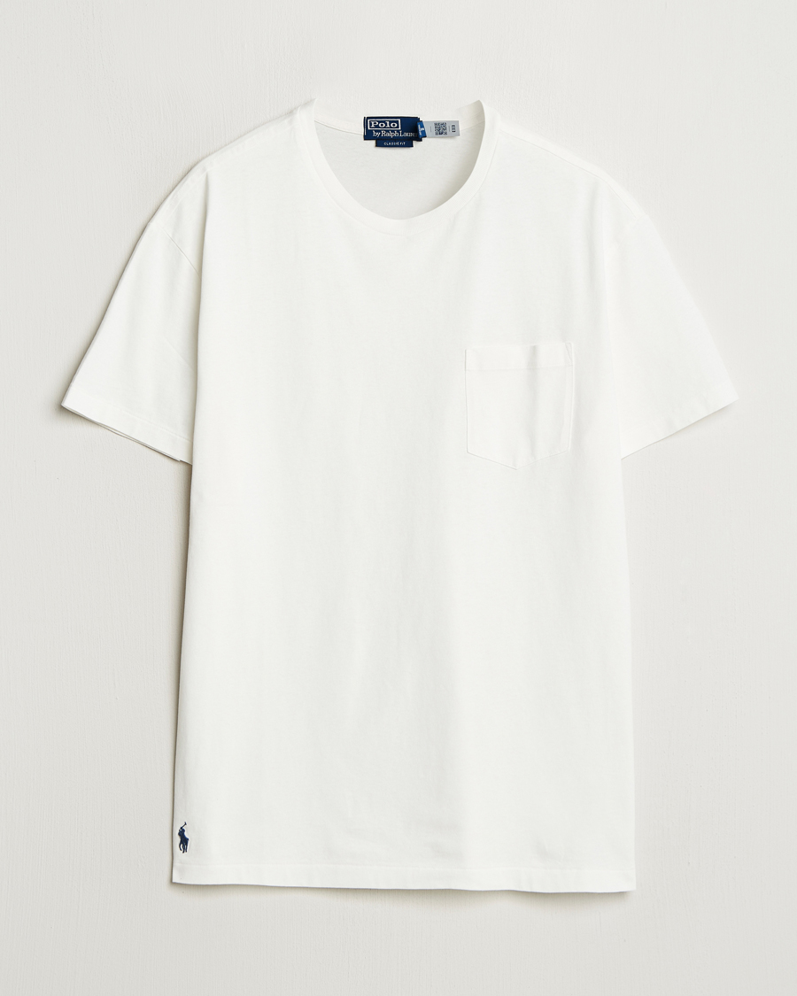 Herr | T-Shirts | Polo Ralph Lauren | Washed Classic Fit Pocket Tee Deckwash White