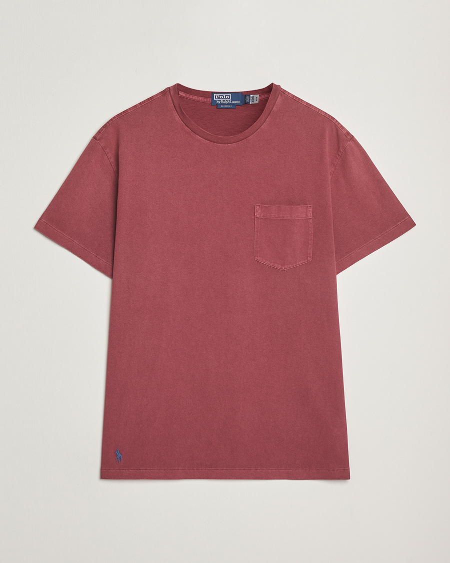 Herr | T-Shirts | Polo Ralph Lauren | Washed Classic Fit Pocket Tee Red Wine