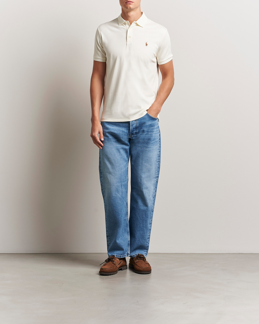 Herr | Pikéer | Polo Ralph Lauren | Luxury Pima Cotton Polo Pale Cream