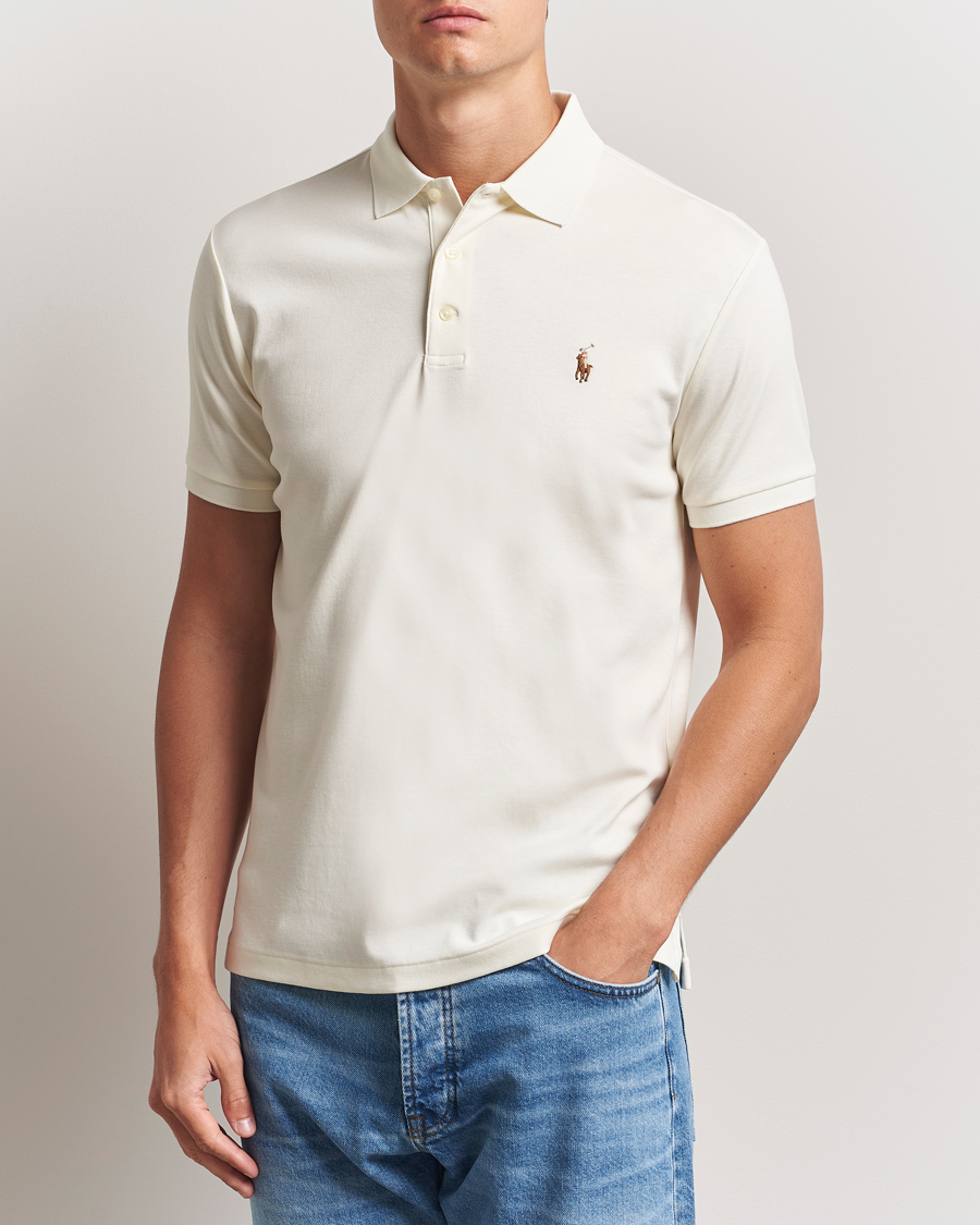 Herr | Pikéer | Polo Ralph Lauren | Luxury Pima Cotton Polo Pale Cream