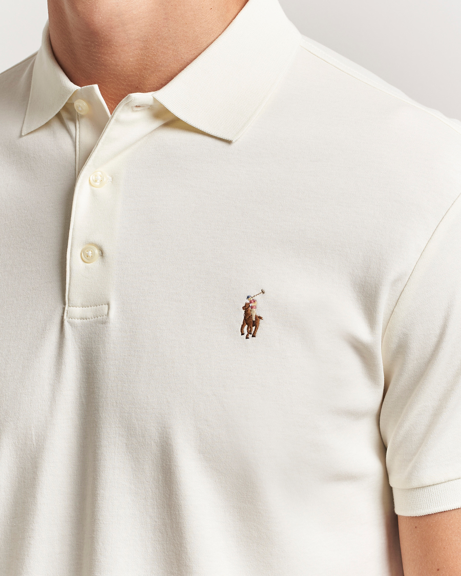 Herr | Pikéer | Polo Ralph Lauren | Luxury Pima Cotton Polo Pale Cream