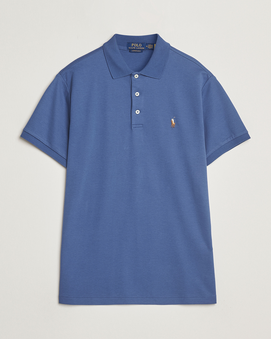 Herr | Pikéer | Polo Ralph Lauren | Luxury Pima Cotton Polo Earth Blue