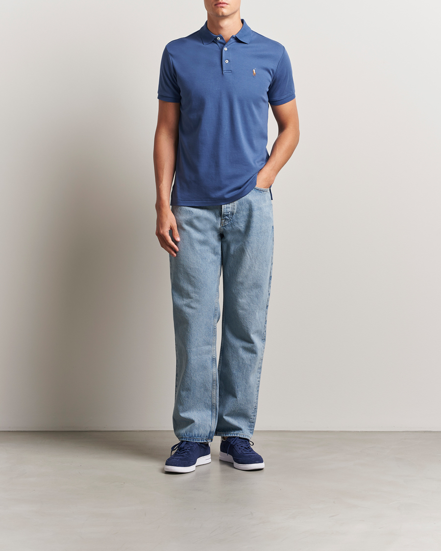 Herr | Pikéer | Polo Ralph Lauren | Luxury Pima Cotton Polo Earth Blue