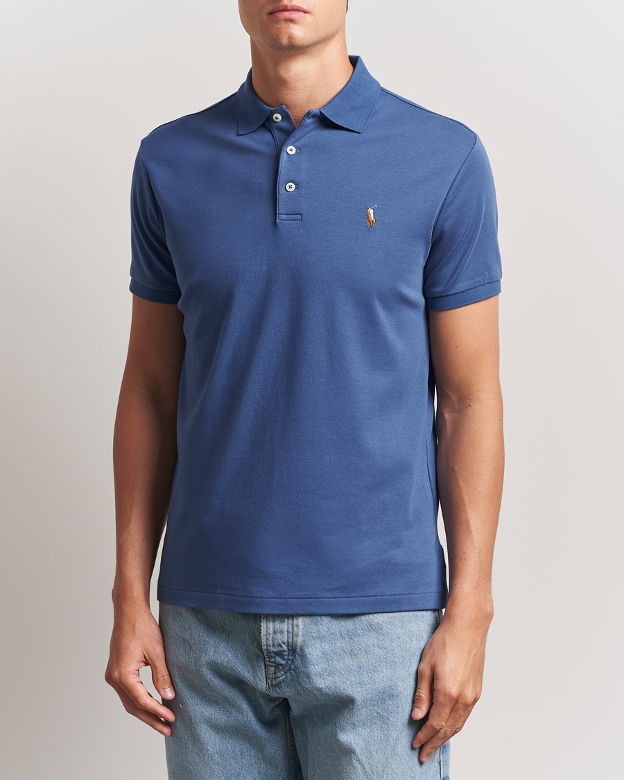 Herr | Pikéer | Polo Ralph Lauren | Luxury Pima Cotton Polo Earth Blue