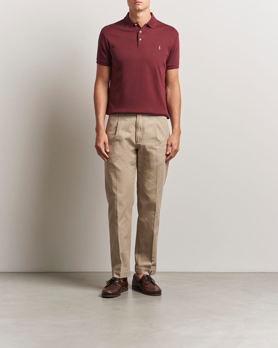Herr | Pikéer | Polo Ralph Lauren | Luxury Pima Cotton Polo Red Wine