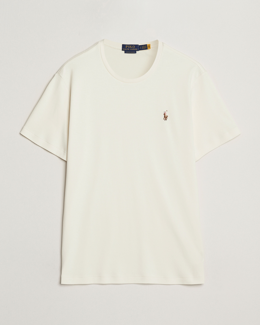 Herr | T-Shirts | Polo Ralph Lauren | Luxury Pima Cotton Crew Neck T-Shirt Pale Cream