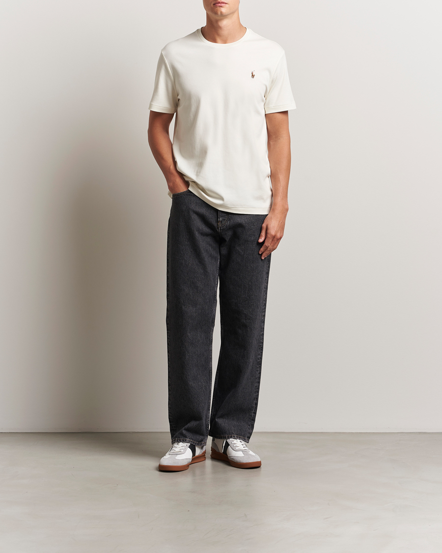 Herr | T-Shirts | Polo Ralph Lauren | Luxury Pima Cotton Crew Neck T-Shirt Pale Cream