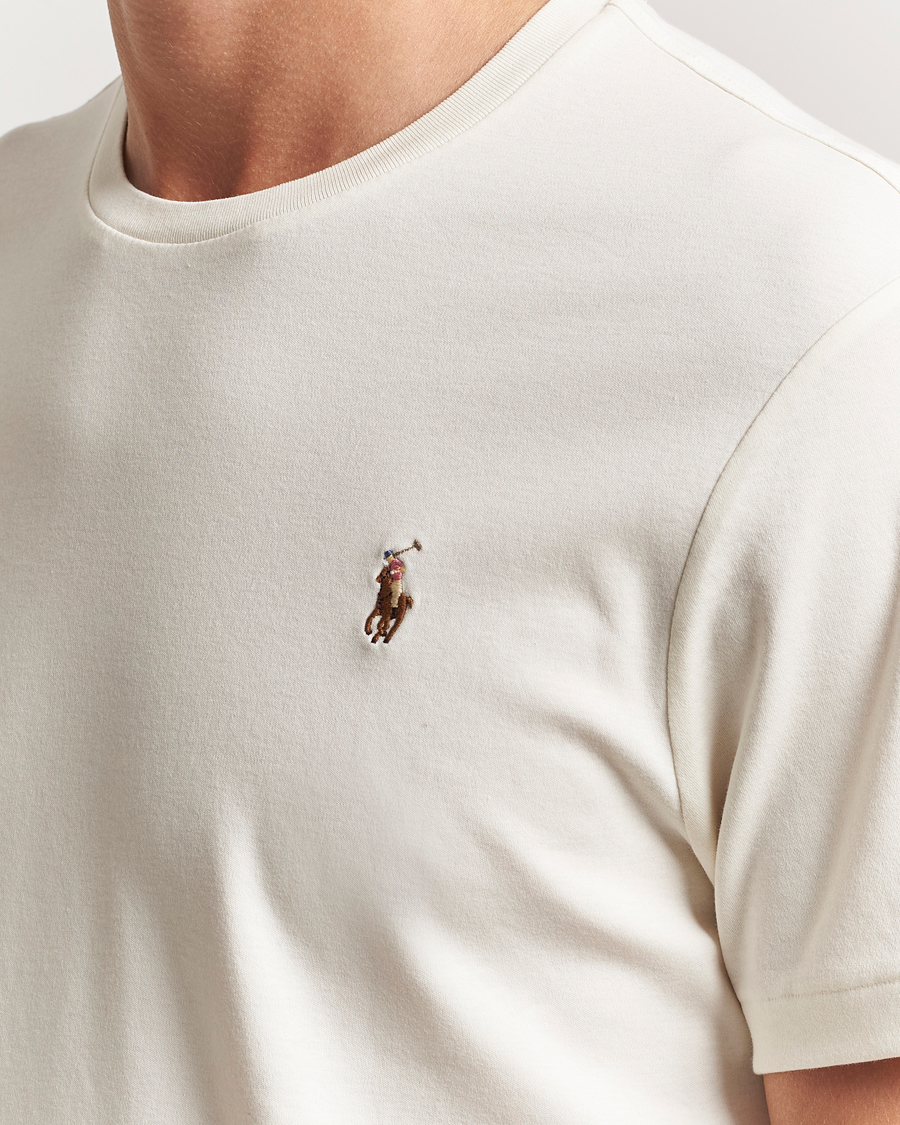 Herr | T-Shirts | Polo Ralph Lauren | Luxury Pima Cotton Crew Neck T-Shirt Pale Cream