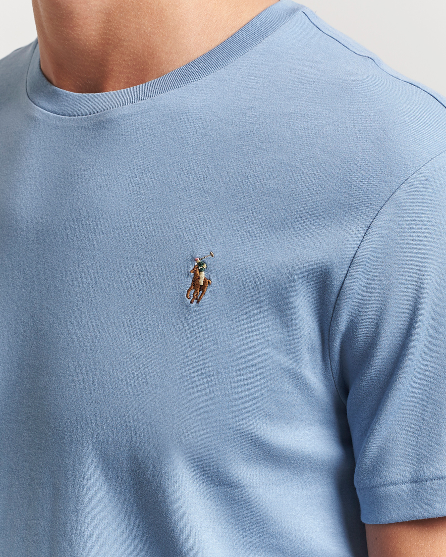 Herr | T-Shirts | Polo Ralph Lauren | Luxury Pima Cotton Crew Neck T-Shirt Channel Blue