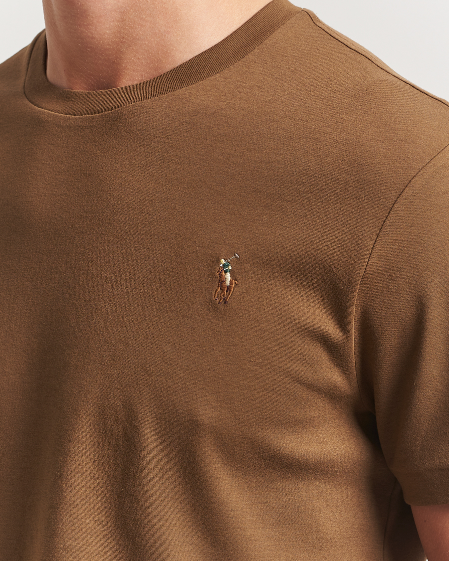 Herr | T-Shirts | Polo Ralph Lauren | Luxury Pima Cotton Crew Neck T-Shirt Nature Brown