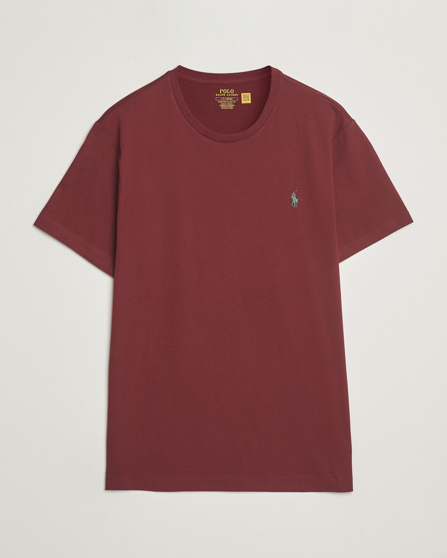 Herr | T-Shirts | Polo Ralph Lauren | Custom Slim Fit Crew Neck T-Shirt Red Wine