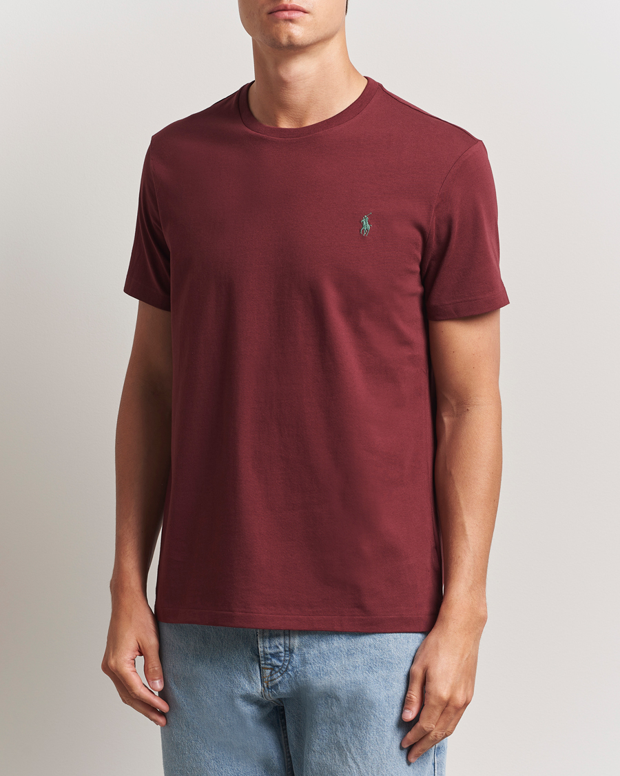 Herr | T-Shirts | Polo Ralph Lauren | Custom Slim Fit Crew Neck T-Shirt Red Wine