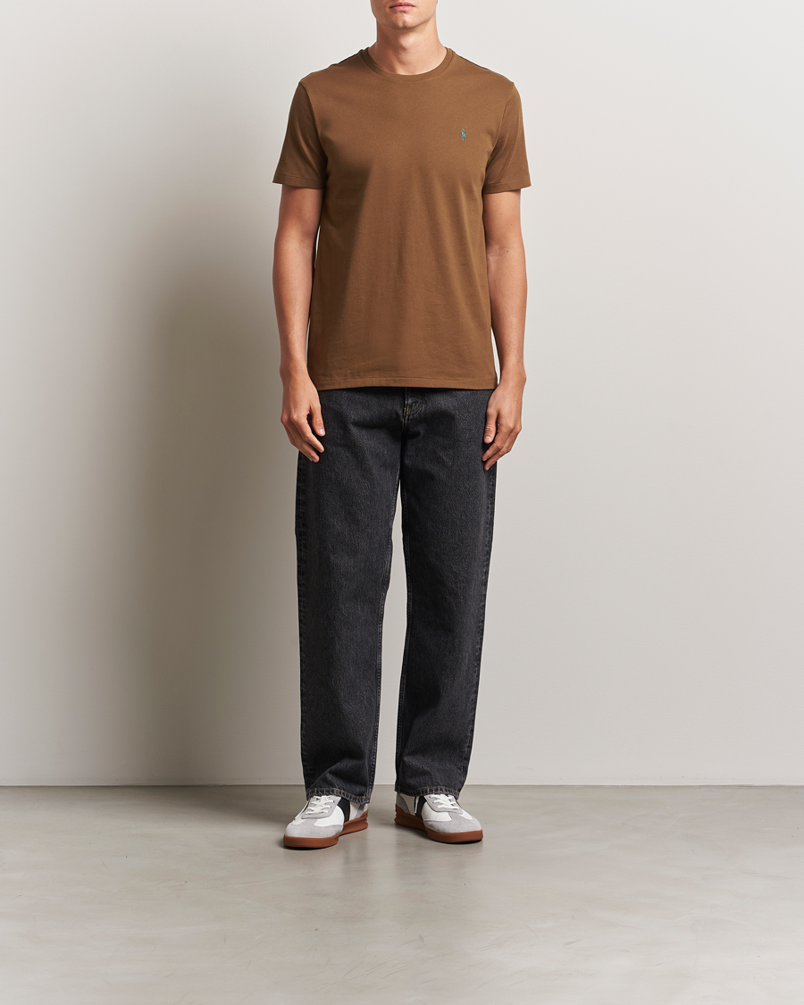Herr | T-Shirts | Polo Ralph Lauren | Custom Slim Fit Crew Neck T-Shirt Nature Brown