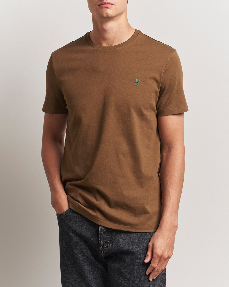 Herr | T-Shirts | Polo Ralph Lauren | Custom Slim Fit Crew Neck T-Shirt Nature Brown