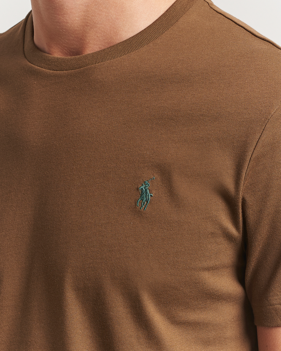 Herr | T-Shirts | Polo Ralph Lauren | Custom Slim Fit Crew Neck T-Shirt Nature Brown