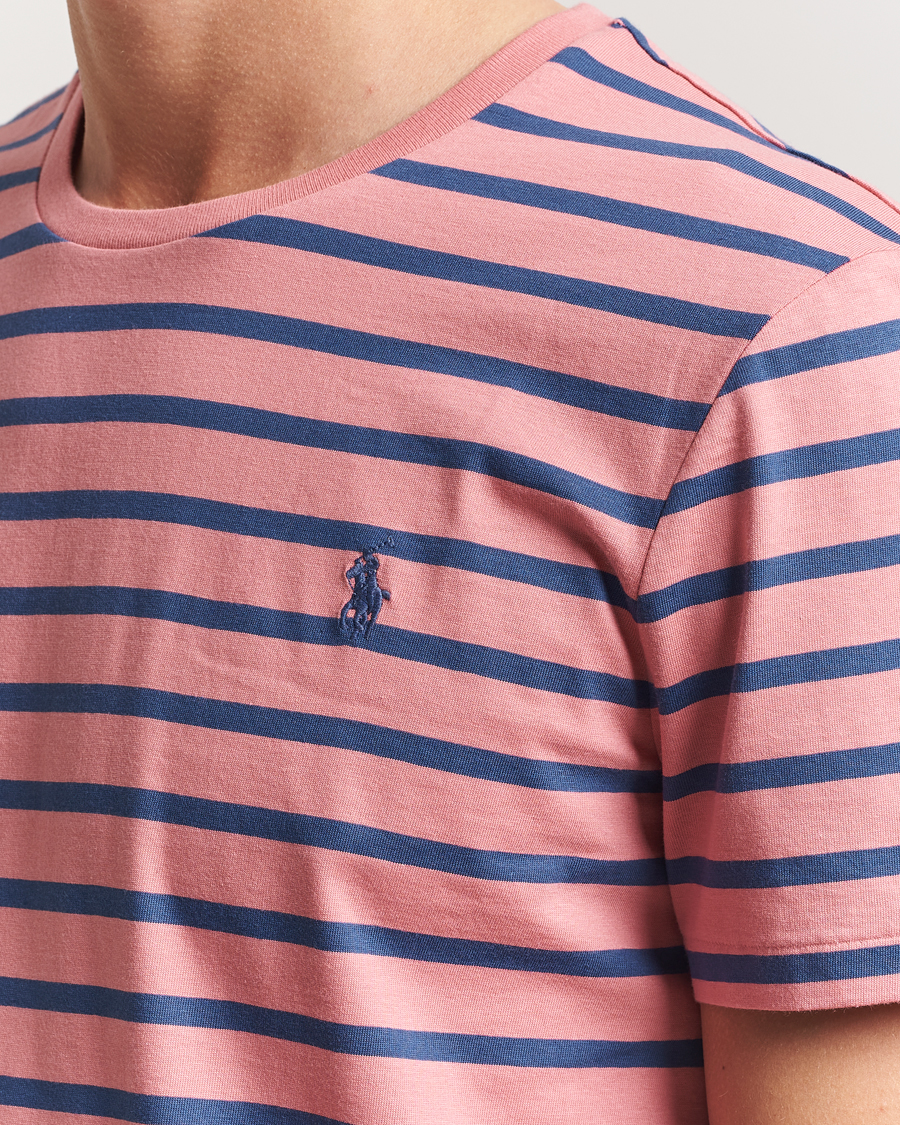 Herr | T-Shirts | Polo Ralph Lauren | Custom Slim Fit Striped Tee Desert Rose/Old Royal