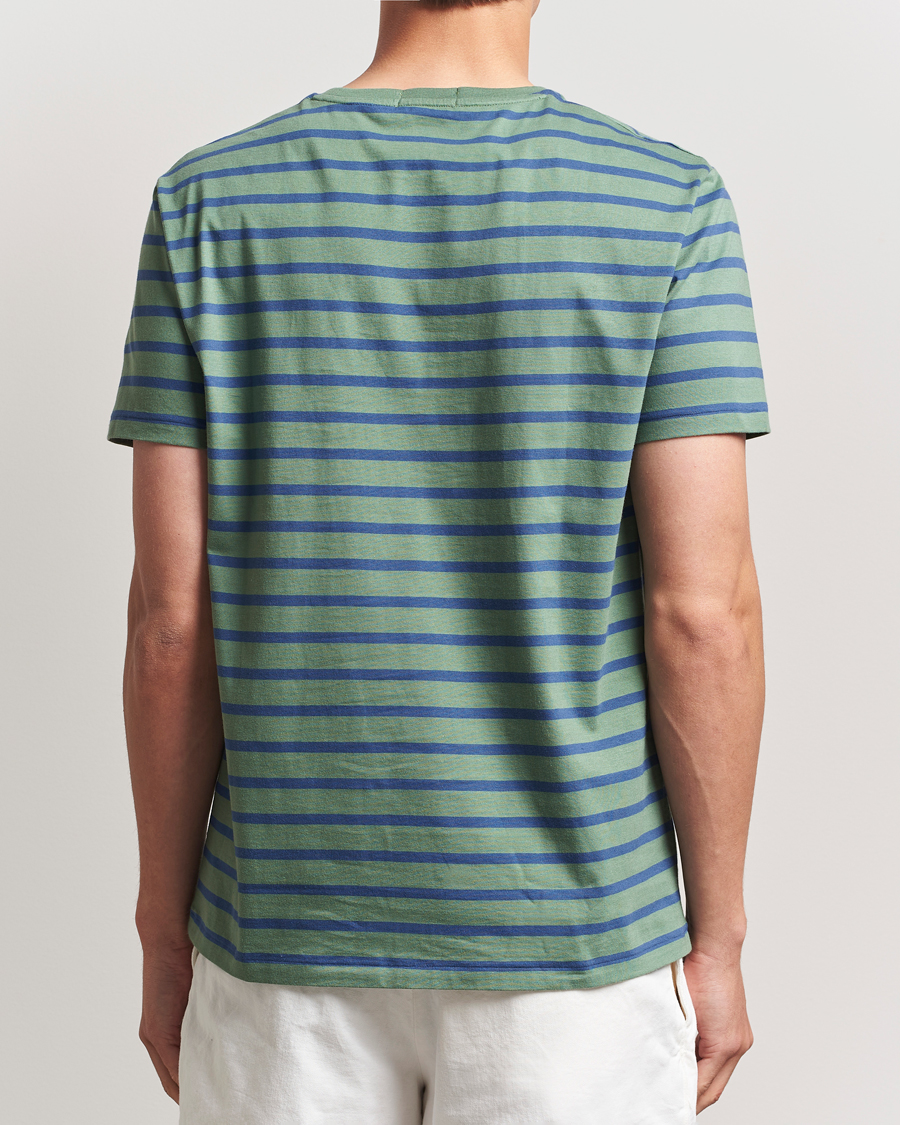 Herr | T-Shirts | Polo Ralph Lauren | Custom Slim Fit Striped Tee Green/Old Royal