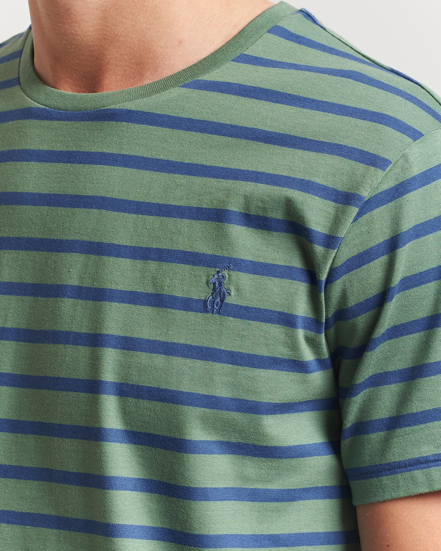 Herr | T-Shirts | Polo Ralph Lauren | Custom Slim Fit Striped Tee Green/Old Royal