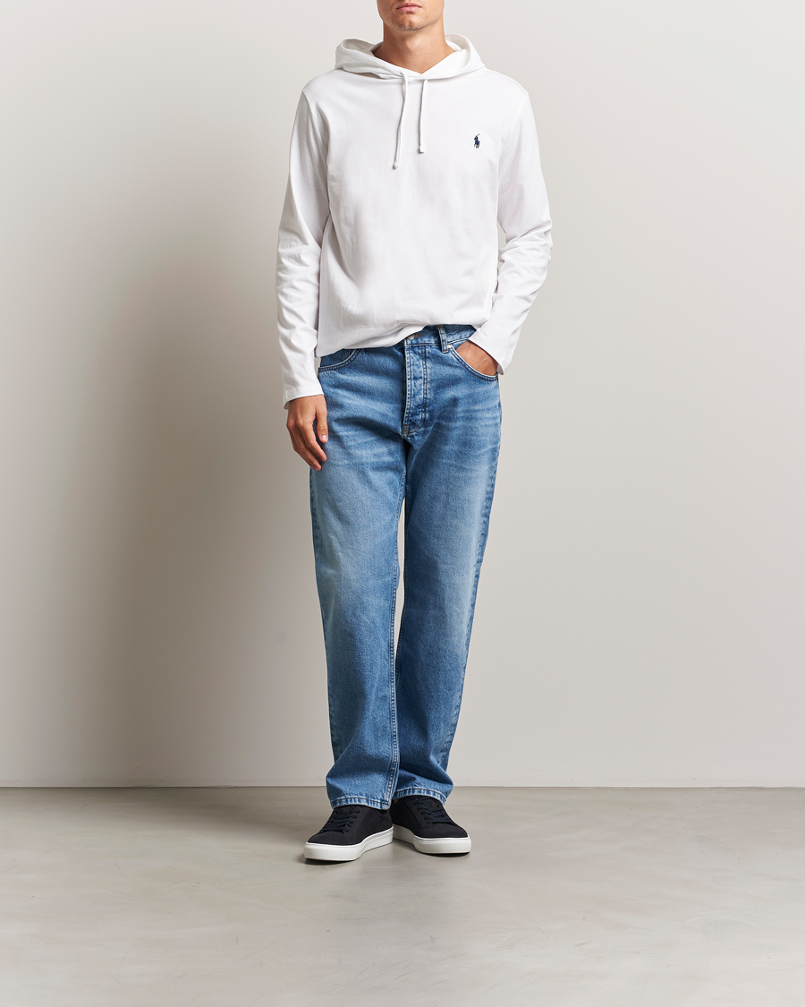 Herr | T-Shirts | Polo Ralph Lauren | Long Sleeve Hooded T-Shirt White
