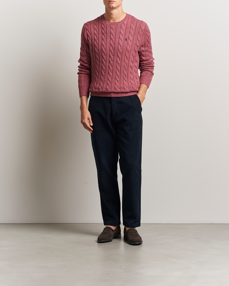 Herr | Tröjor | Polo Ralph Lauren | Cotton Cable Pullover Prune Juice