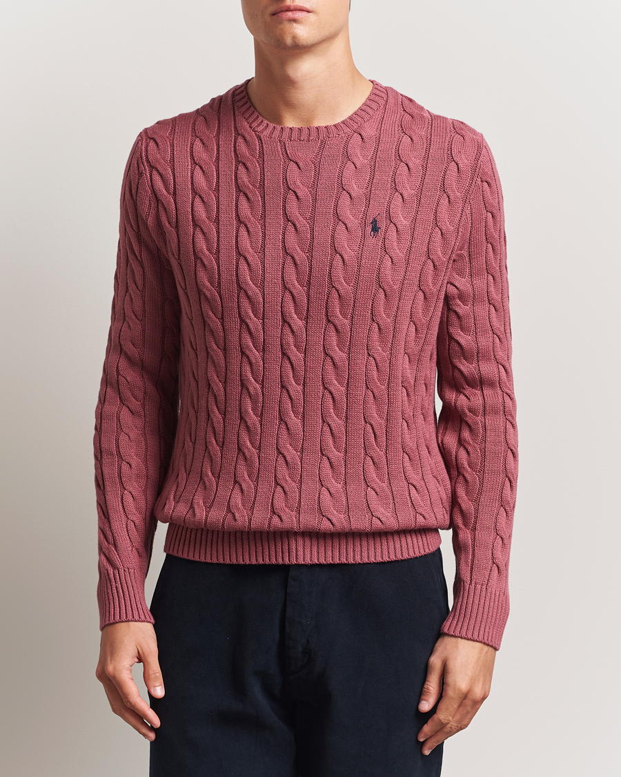 Herr | Tröjor | Polo Ralph Lauren | Cotton Cable Pullover Prune Juice