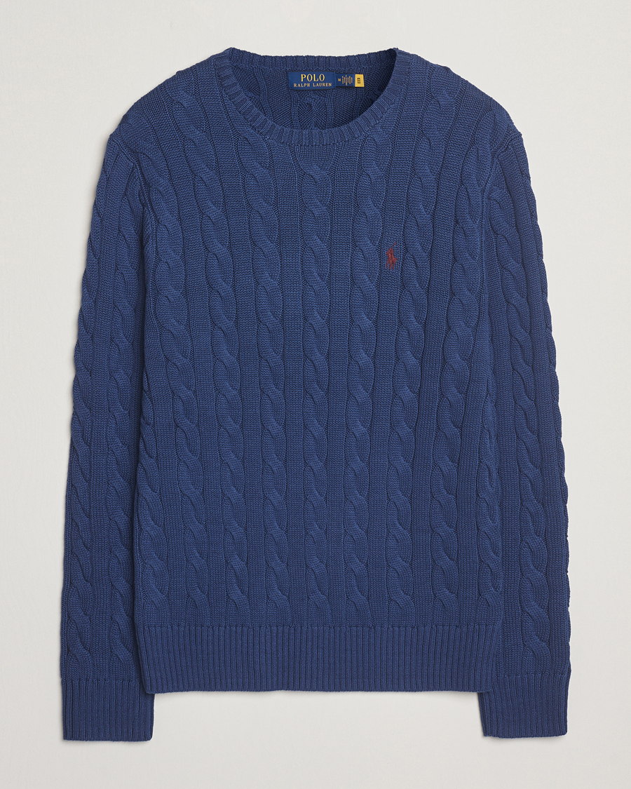 Herr | Tröjor | Polo Ralph Lauren | Cotton Cable Pullover Light Navy