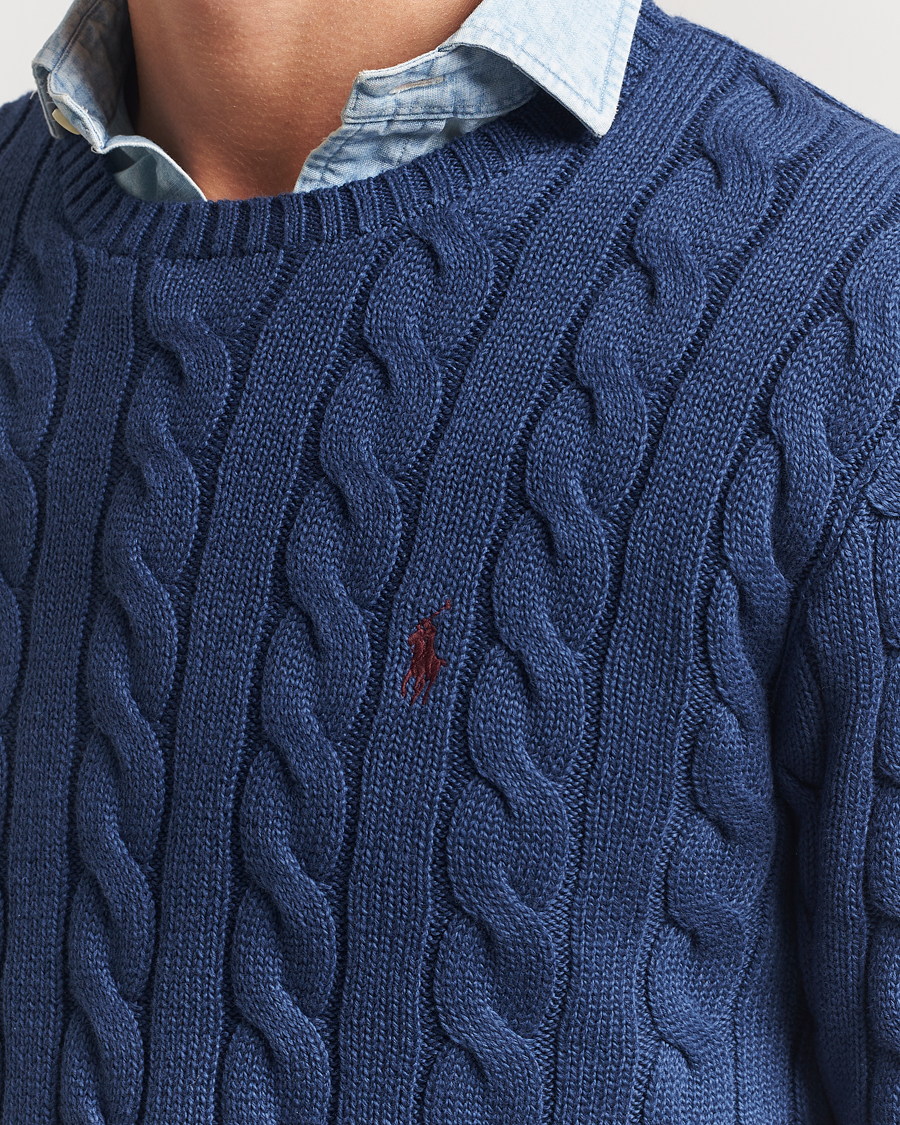 Herr | Tröjor | Polo Ralph Lauren | Cotton Cable Pullover Light Navy