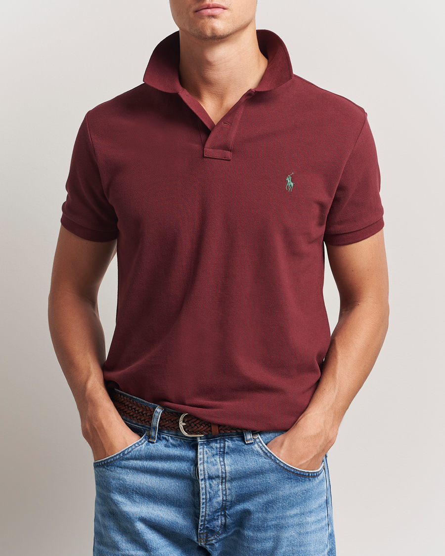 Herr | Pikéer | Polo Ralph Lauren | Slim Fit Polo Red Wine