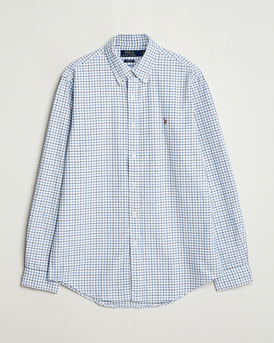 Herr | Skjortor | Polo Ralph Lauren | Custom Fit Checked Oxford Shirt White/Blue Multi