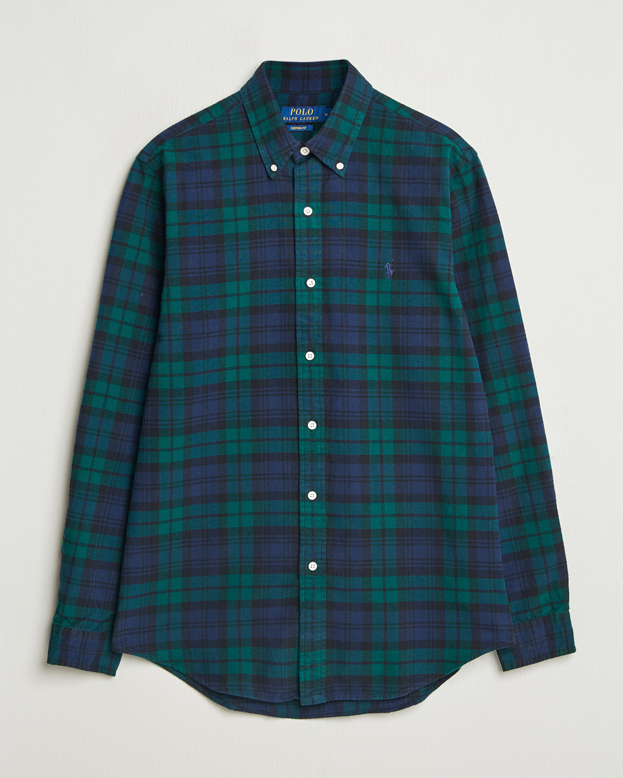 Herr | Skjortor | Polo Ralph Lauren | Custom Fit Checked Oxford Shirt Navy/Green Multi