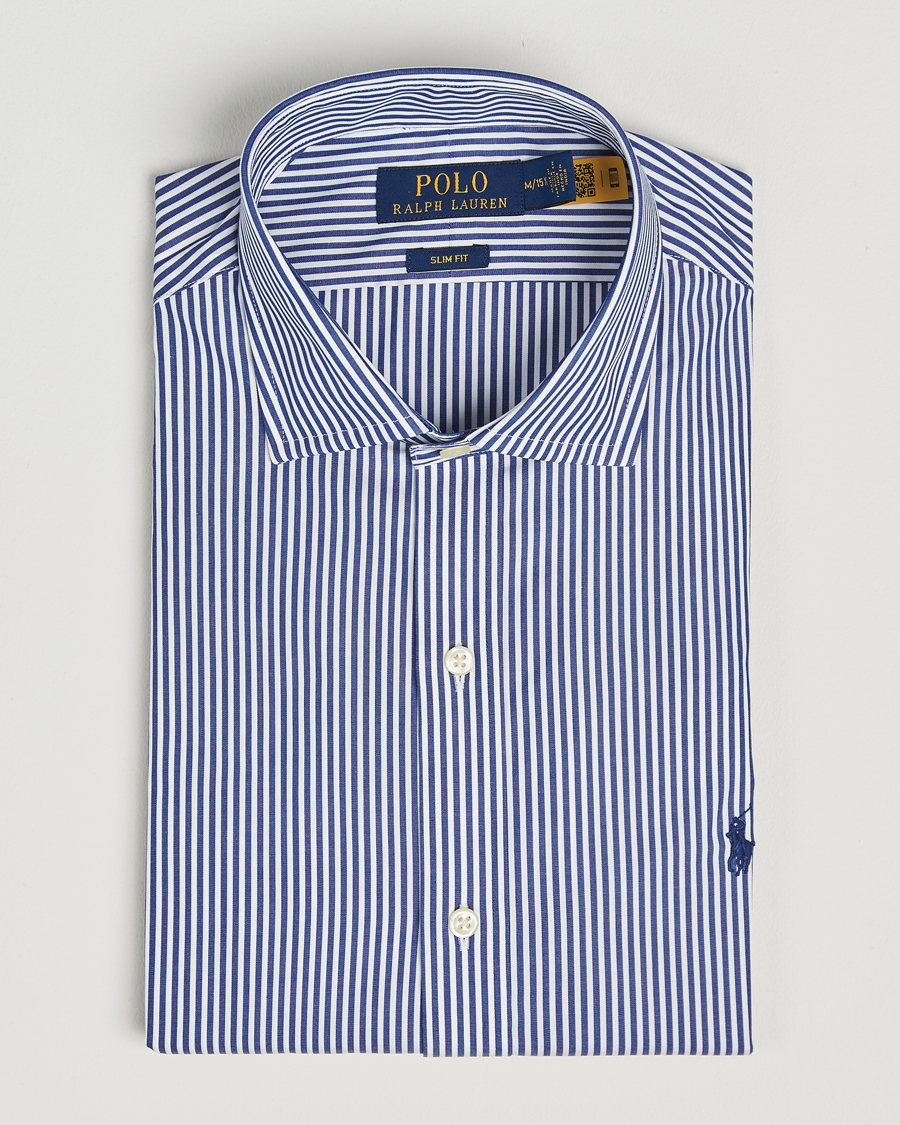 Herr | Skjortor | Polo Ralph Lauren | Slim Fit Stripe Dress Shirt Royal/White