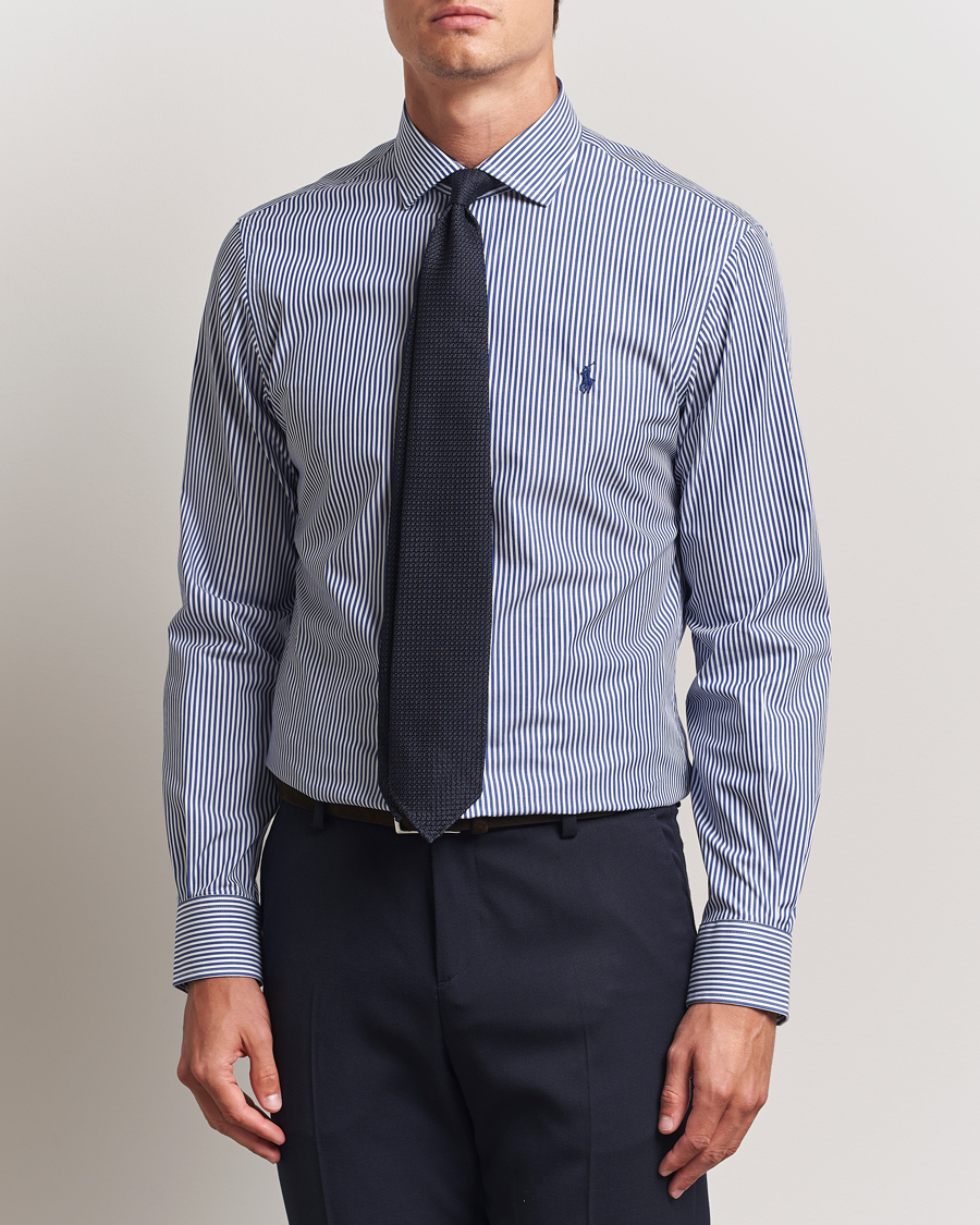 Herr | Skjortor | Polo Ralph Lauren | Slim Fit Stripe Dress Shirt Royal/White
