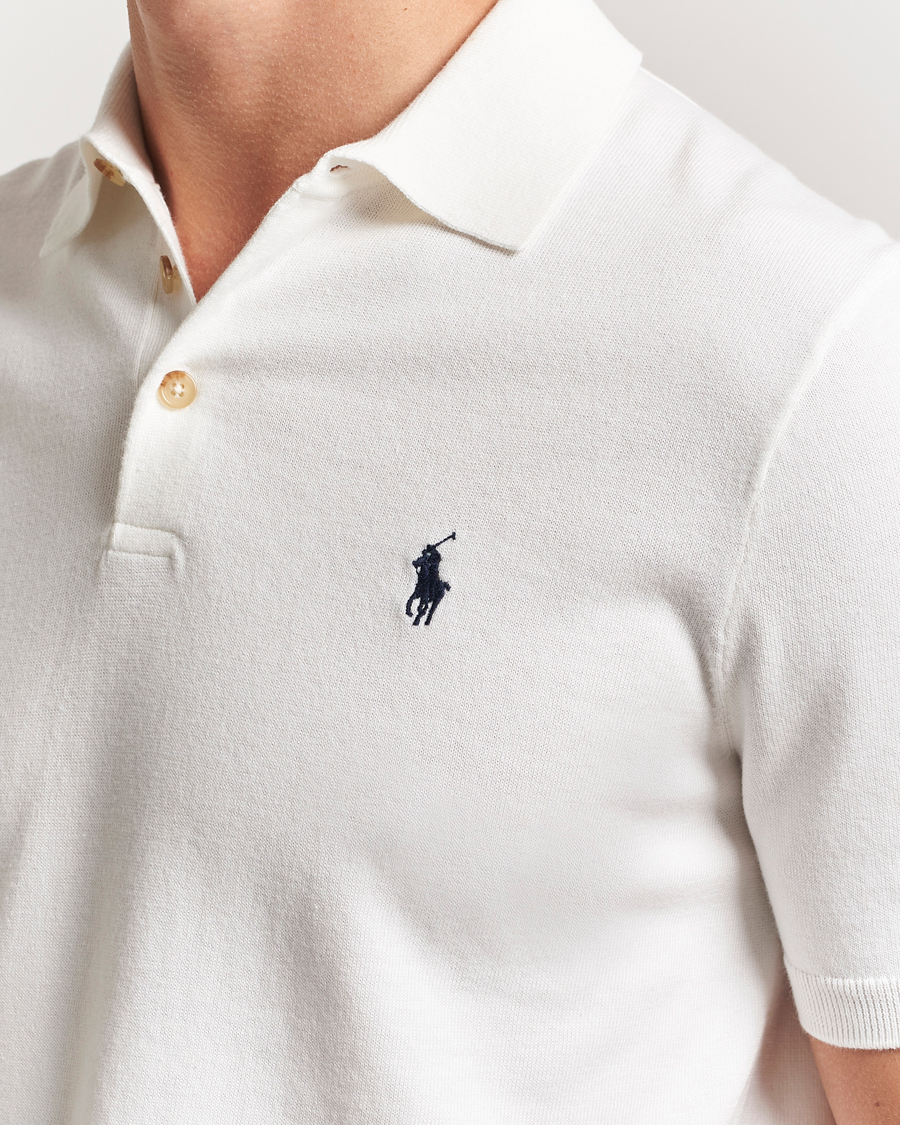 Herr | Tröjor | Polo Ralph Lauren | Knitted Short Sleeve Polo Deckwash White