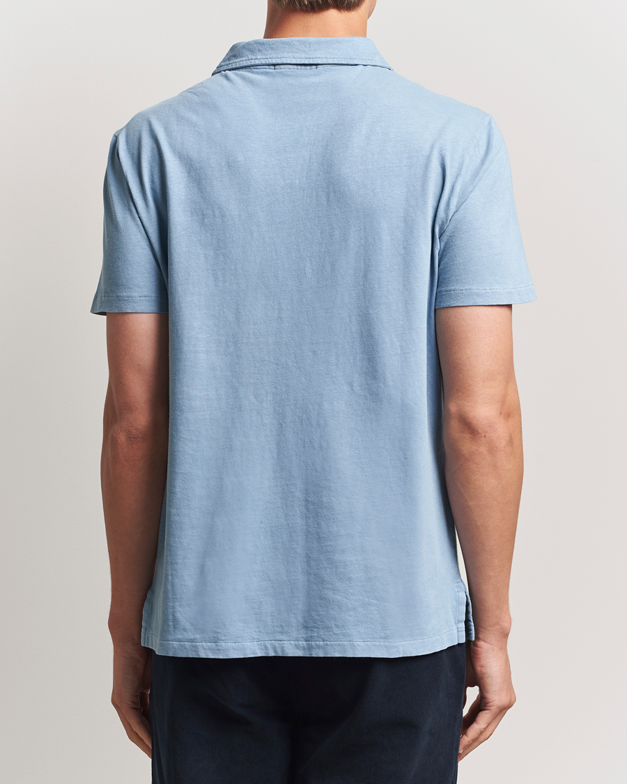 Herr | Pikéer | Polo Ralph Lauren | Johnny Cotton/Linen Polo Channel Blue