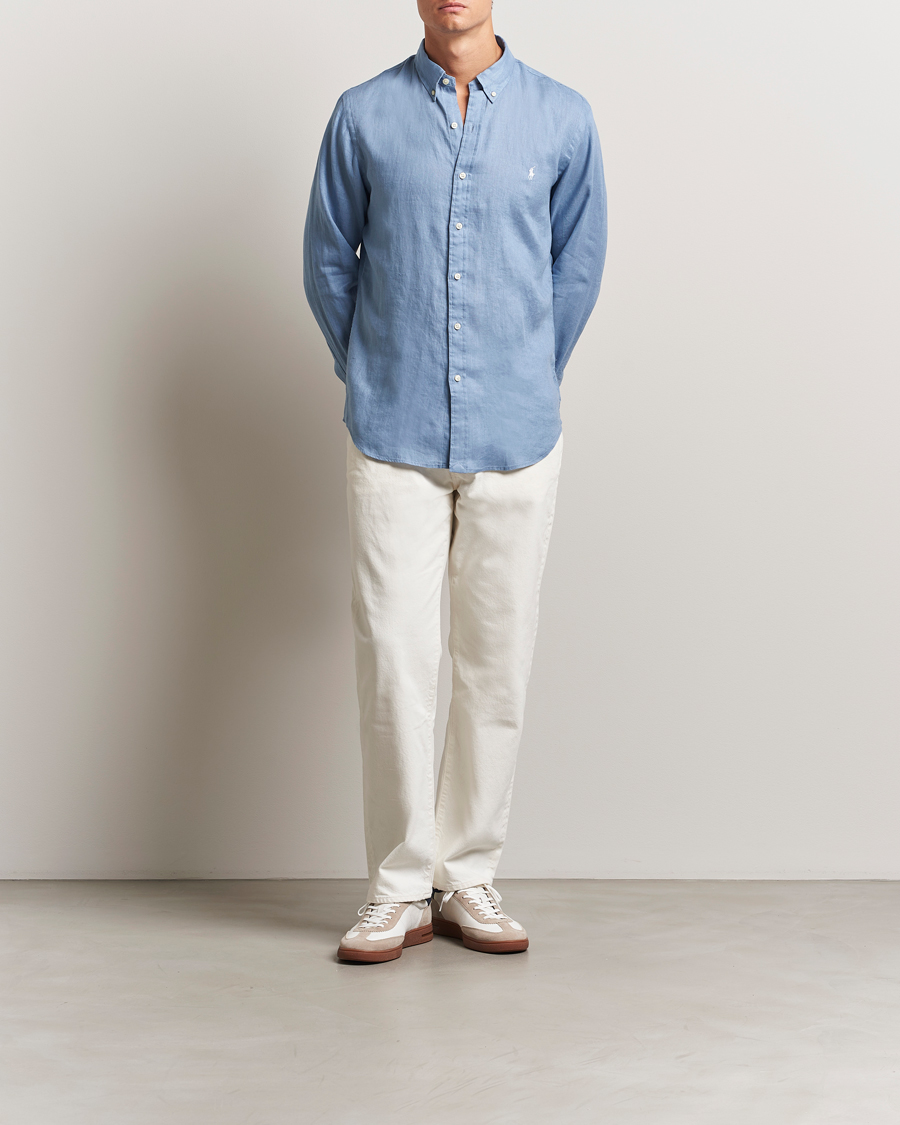 Herr | Skjortor | Polo Ralph Lauren | Slim Fit Linen Shirt Channel Blue