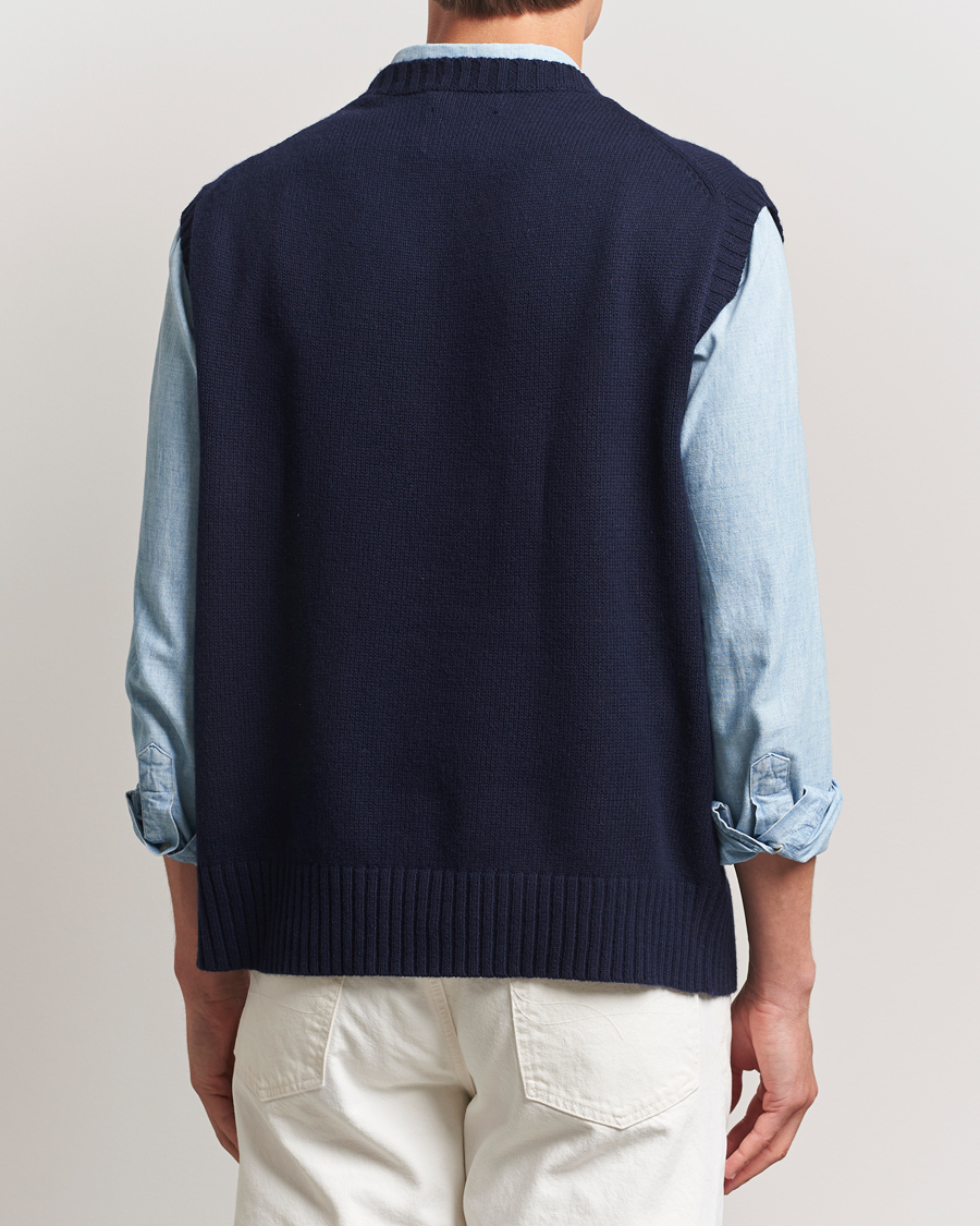 Herr | Tröjor | Polo Ralph Lauren | US Flag Cotton/Wool Vest Hunter Navy