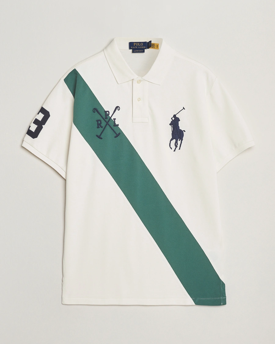 Herr | Pikéer | Polo Ralph Lauren | Custom Slim Diagonal Stripe Polo Nevis/Washed Forest