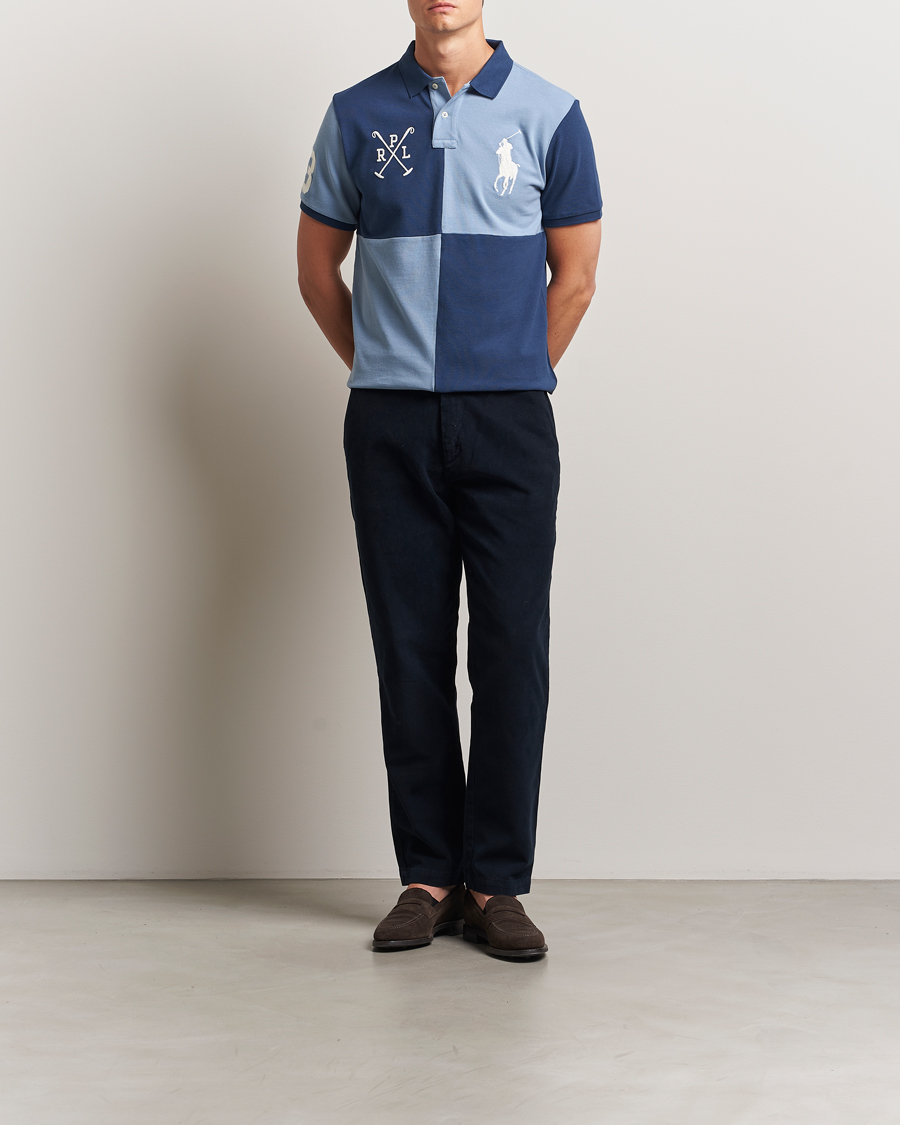 Herr | Pikéer | Polo Ralph Lauren | Custom Slim Check Polo Rustic Navy/Channel Blue