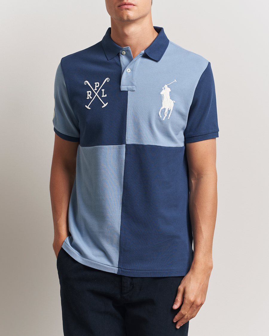 Herr | Pikéer | Polo Ralph Lauren | Custom Slim Check Polo Rustic Navy/Channel Blue