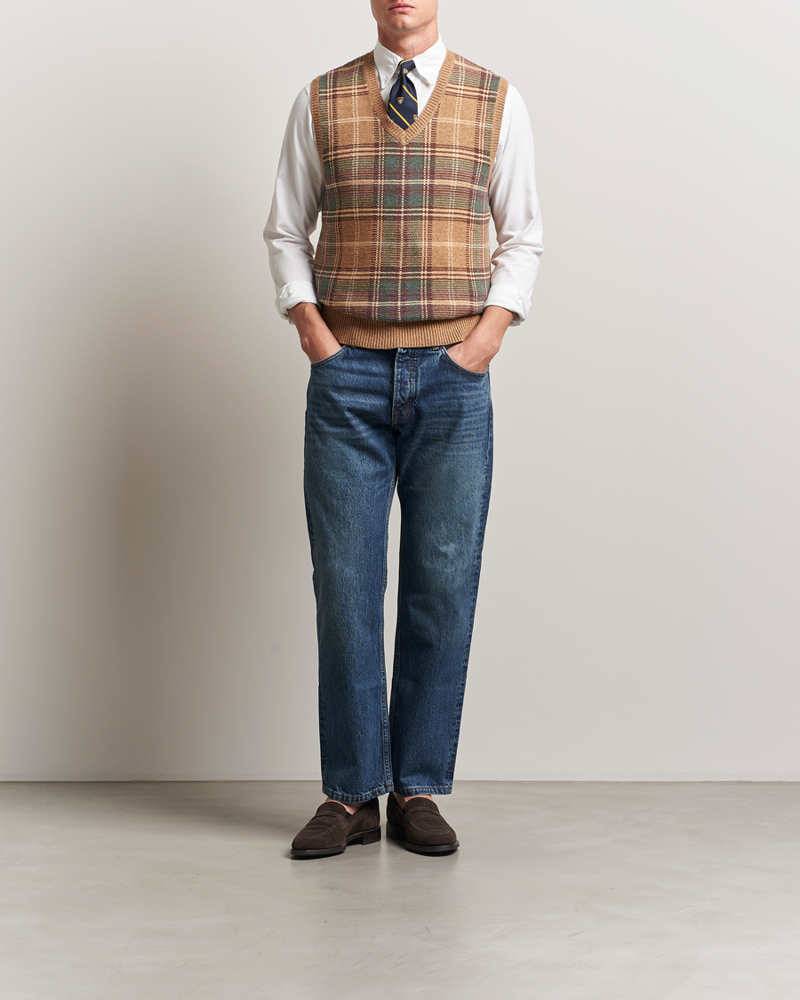 Herr | Tröjor | Polo Ralph Lauren | Wool/Cotton Vest Tan Combo
