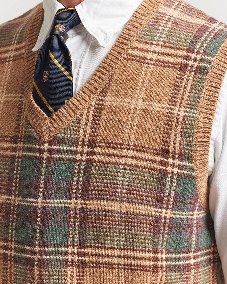 Herr | Tröjor | Polo Ralph Lauren | Wool/Cotton Vest Tan Combo