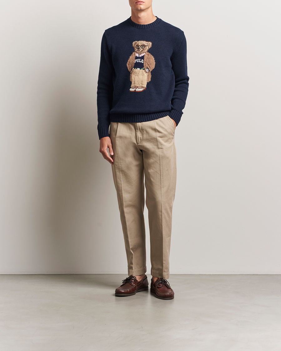 Herr | Tröjor | Polo Ralph Lauren | Linen/Cotton Bear Pullover Bear Navy