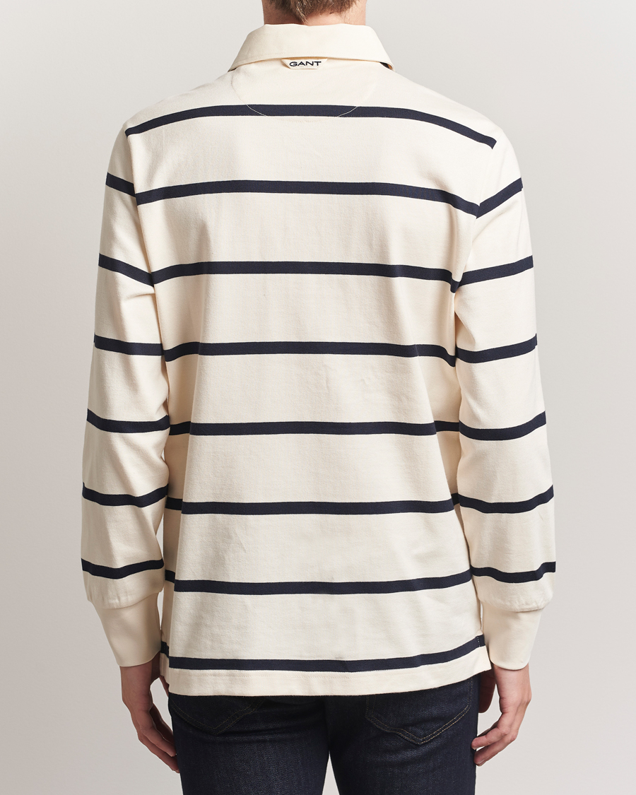 Herr | Tröjor | GANT | Thin Stripe Heavy Rugger Cream