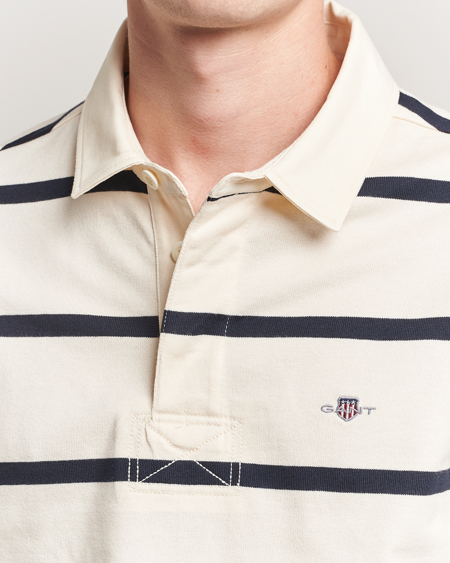Herr | Tröjor | GANT | Thin Stripe Heavy Rugger Cream