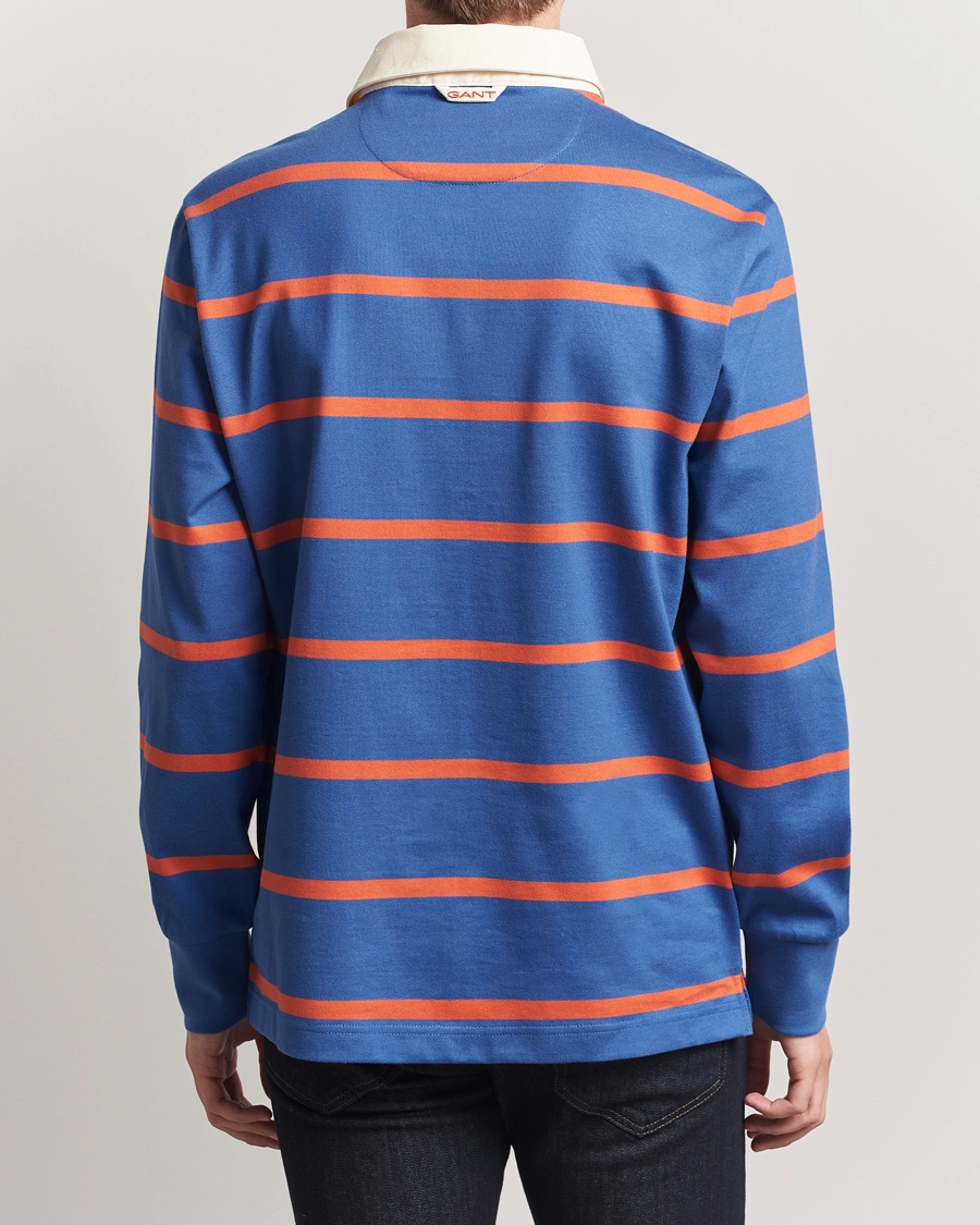 Herr | Tröjor | GANT | Thin Stripe Heavy Rugger Rich Blue